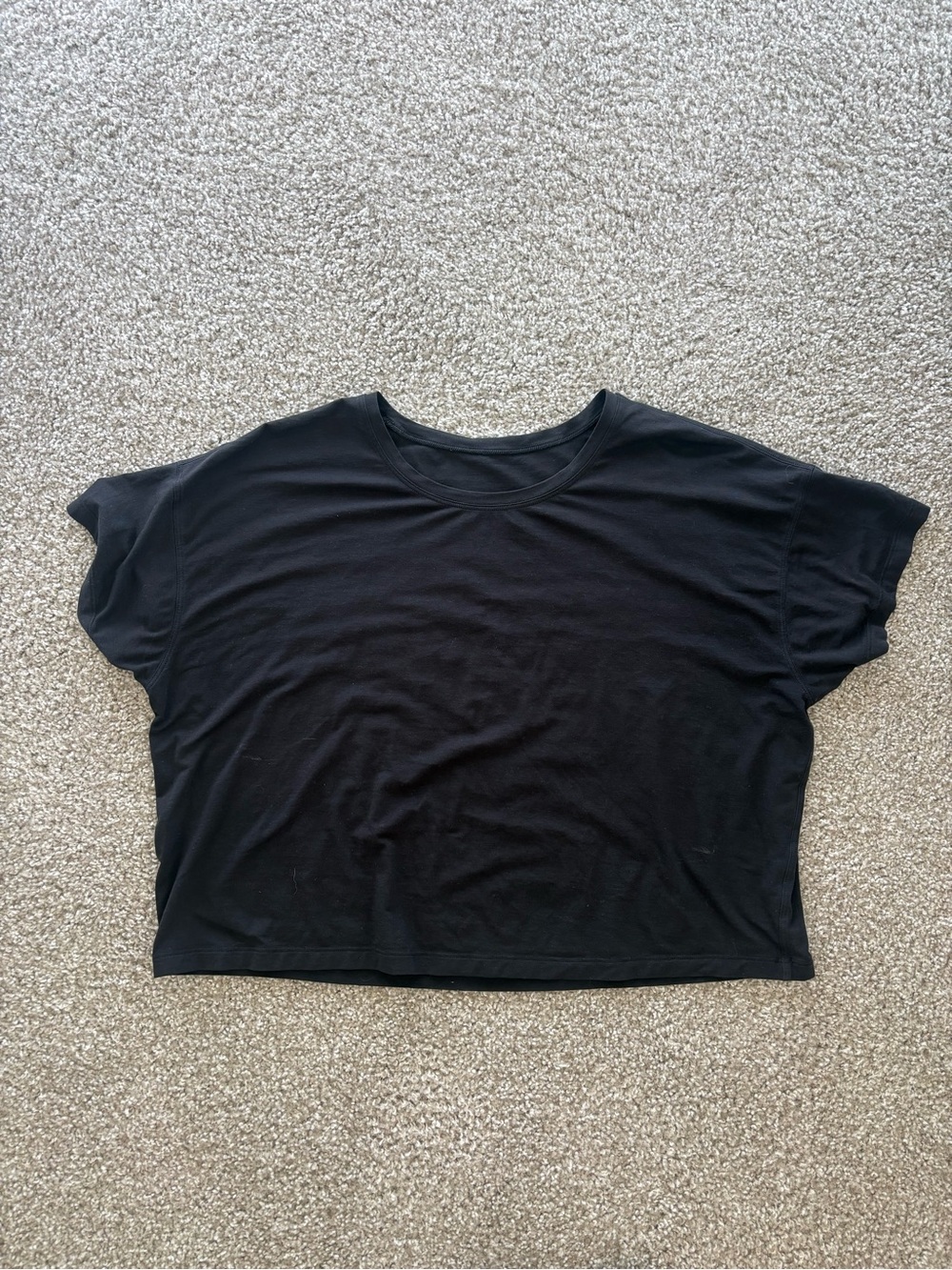 lululemon athletica Black Relaxed Boxy Crop Tee